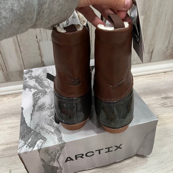 New! Arctix Faux Leather Brown McKenzie Duck Boots Rubber Womens Size 10 - Picture 4 of 6